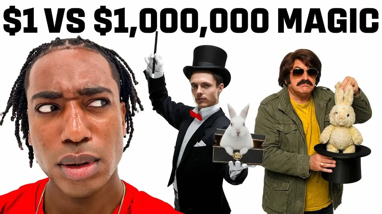 The same $1 VS $1,000,000 MAGIC thumbnail re-uploaded by another channel