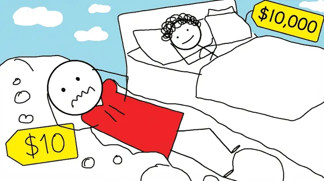 Wild sketch 8 for “$10 vs $10,000 Bed”