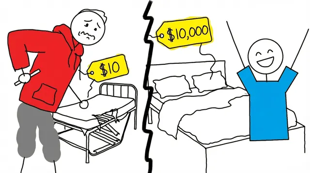 Wild sketch 10 for “$10 vs $10,000 Bed”